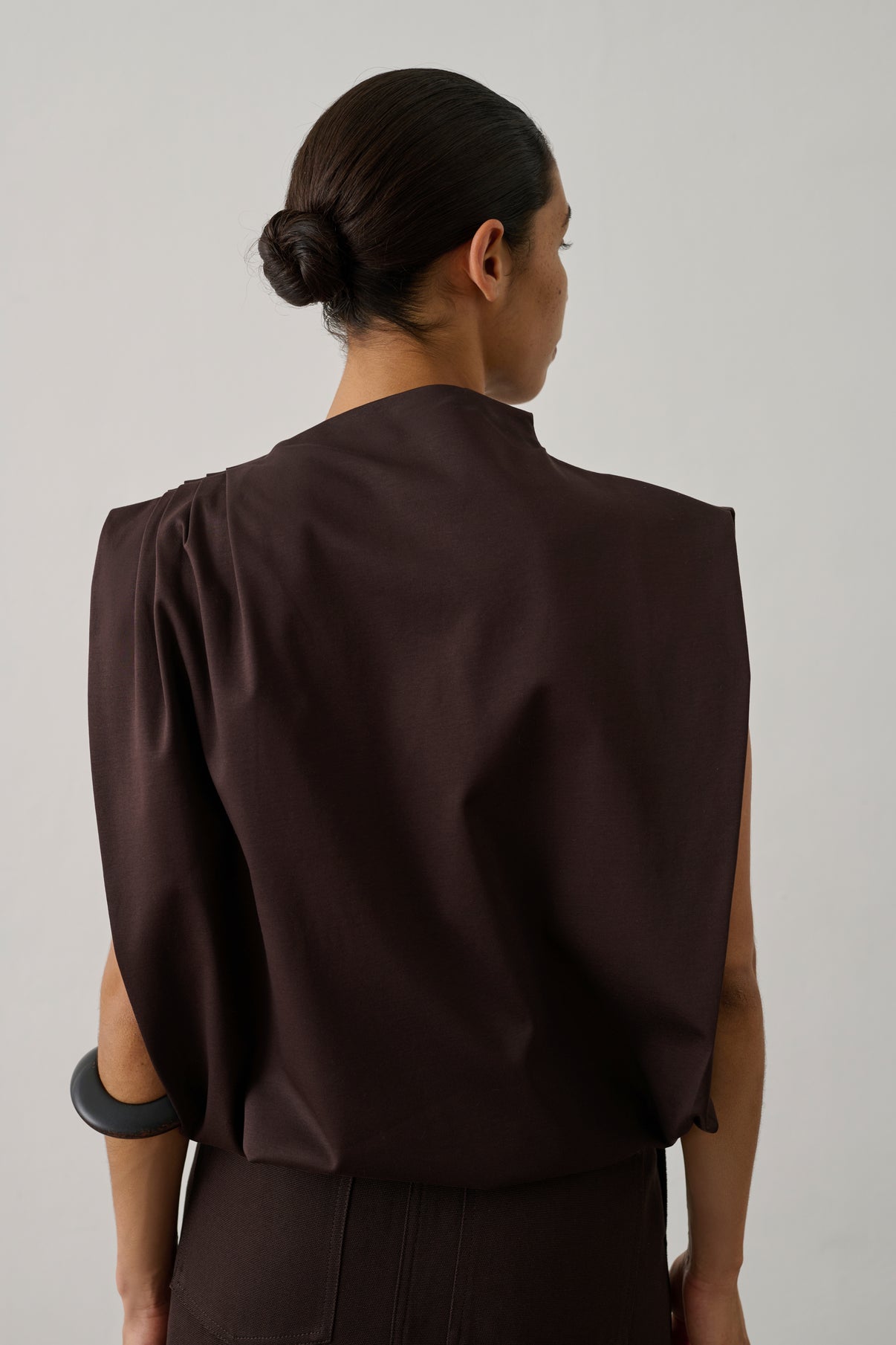 Top Idris - Marron Foncé - Coton - Femme vue 2