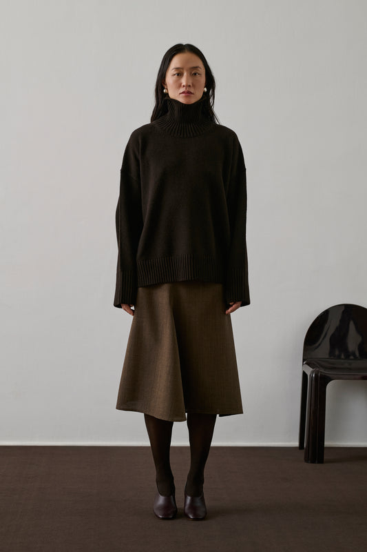 Pull William - Chocolat - Laine - Femme