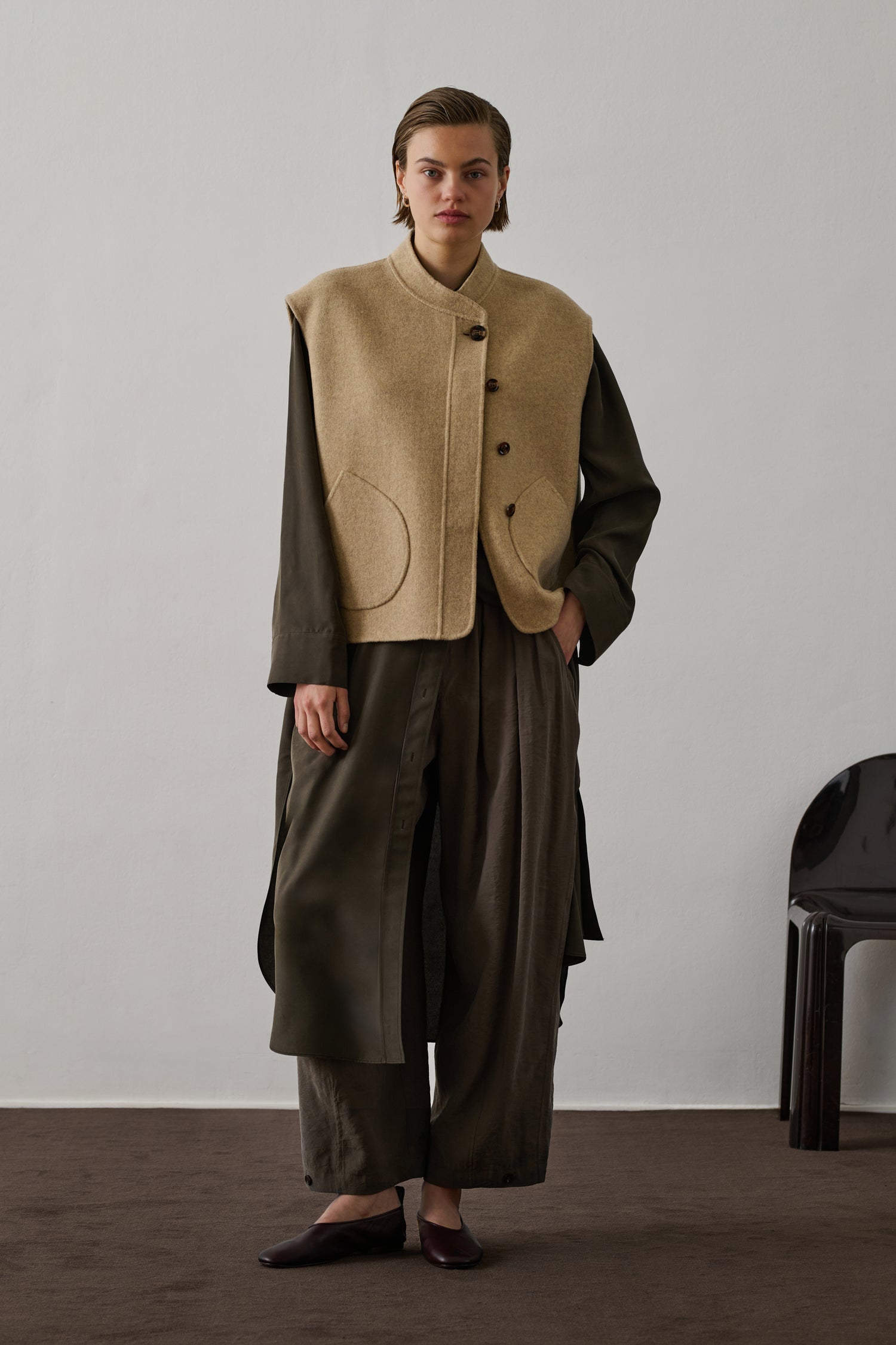 Blouson Adeline - Beige Chiné - Laine - Femme